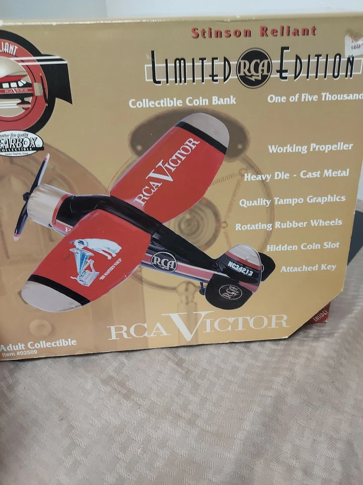 GearBox Stinson Reliant Limited Edition RCA Victor Coin Bank NIB - Image 2 of 4