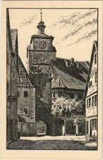 Old postcard postcard Rothenburg Weisser Turm GERMANY (1076248)