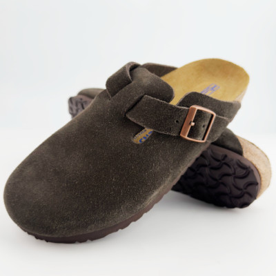 birkenstock boston mocha suede clogs flats casual men's and women's shoes