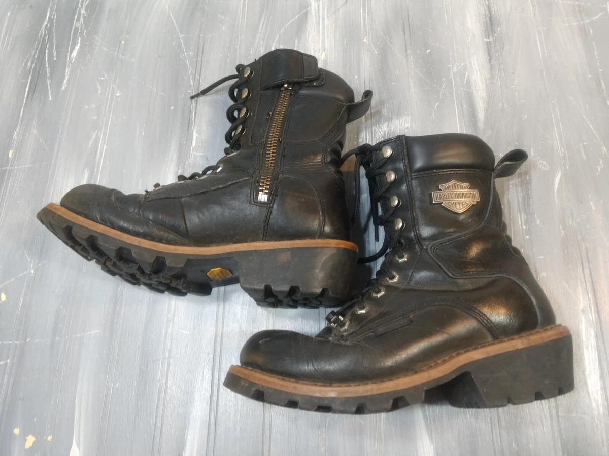 HARLEY DAVIDSON Men s 8.5 Tyson Logger Black Leather Motorcycle