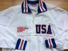 Vtg Adidas Jacket 80s Tennis USA Training Camp Windbreaker Pullover Sundara sz L