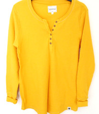 Next Escape Reality Pyjama Top yellow waffle cotton PJ grandad Size S Small New