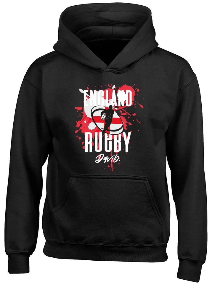 BABY ORIGINALS Personalisierter England Rugby Hoodie Kinder Supporters 6 Nationen Union Jungen Mädchen Oberteil