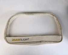 Raw Sugar Mesh Makeup Bag Cosmetic Organizer Toiletries Canvas Neutral 6 x 10 ½"