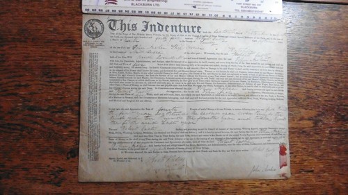1845 SEAMAN'S APPRENTICE INDENTURE ROBERT EASTY OF EWELL SURREY & JOHN ARCHER
