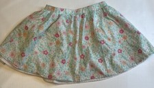 Isaac Mizrahi Girls Mint Green Pink Floral Lined Skirt Size 5 / 6 EUC