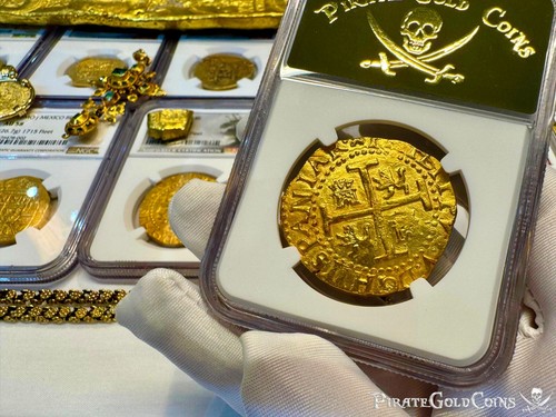 FINEST KN! PERU 8 ESCUDOS 1710 NGC 63 1715 FLEET SHIPWRECK GOLD DOUBLOON COIN - Picture 12 of 24