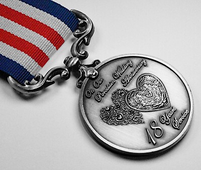 Unsere 18. Porzellan Medaille Hochzeitstag Langdienst. Geschenk/Präsent. Silber