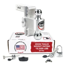 Weigh Safe 6" Drop Hitch for 2" Receiver w/ Lock Set, 12,500 lbs GTW