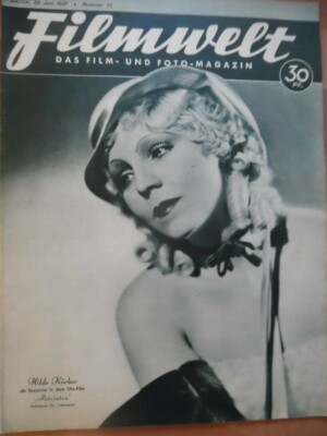 FILMWELT 25- 20.6. 1937 Hilde Körber Trude Hesterberg Jean Harlow Karl Martell B