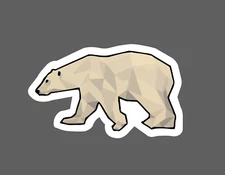 Polar Bear Sticker Geometric Waterproof Animal Outdoor Artic Gift NEW