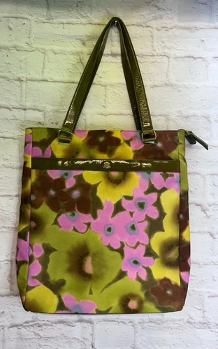 Lodis Green Floral Weekender Tote Shoulder Bag Purse