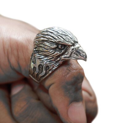 Eagles fire Ring Biker sterling silver 925 man gothic American