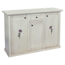 CREDENZA MADIA IN LEGNO COLORE BIANCO ANTICATO DECORATO