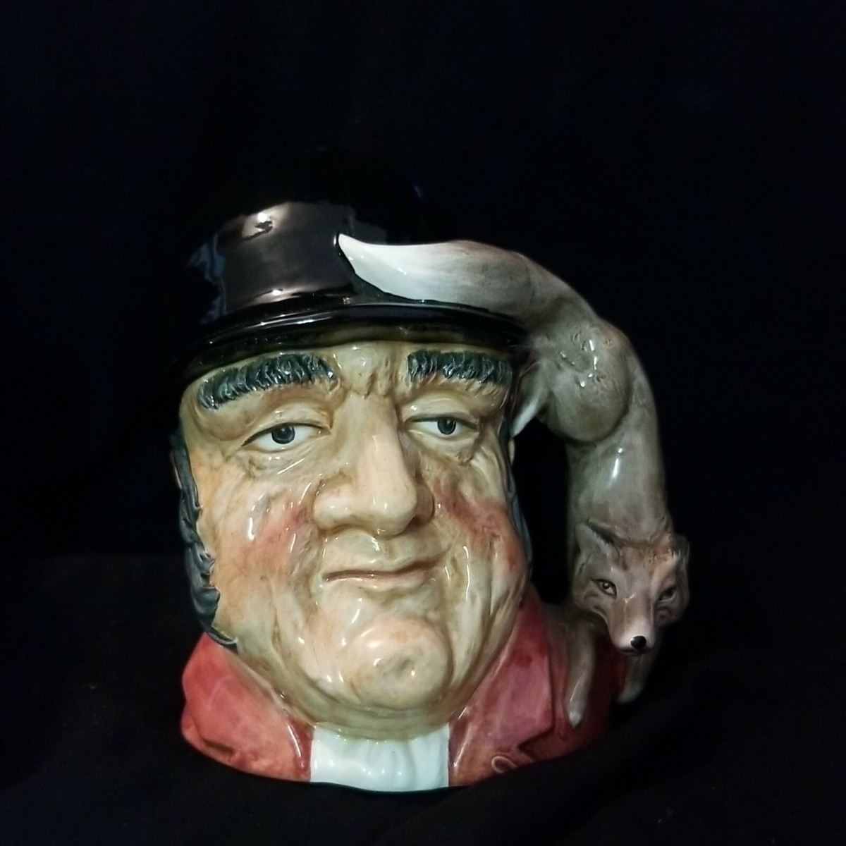 【大型19cm・1959年】ロイヤルドルトン 英国製 トビー・ジャグ Royal Doulton Large Character Toby Mug Jug GONE AWAY With Fox 1959