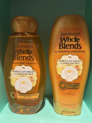 Garnier Whole Blends Moroccan Argan Camellia Oils Shampoo & Conditioner Bundle