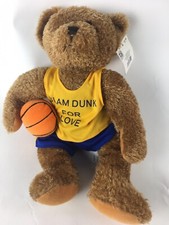 Valentine Memories Brown Bear Plush 15" Slam Dunk For Love Basketball Outfit