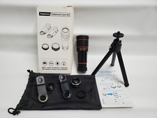 APEXEL 4 in 1 Zoom x12 Telephoto Phone Lens Kits Fisheye Wide Angle Macro