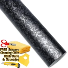 60" x 60" Premium Matte Flat Forged Carbon Fiber Vinyl Wrap Film Black 5ft x 5ft