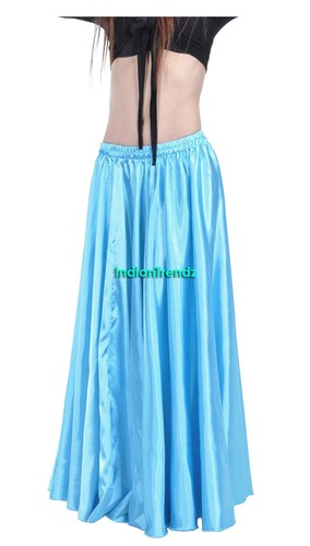 360 Full Circle Satin Long Skirt Swing Belly Dance Costumes Tribal Flamenco Jupe - Picture 61 of 111