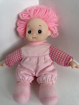 Vintage Patapouf Patapoufa style clown Doll El Greco pink yarn hair Freckles