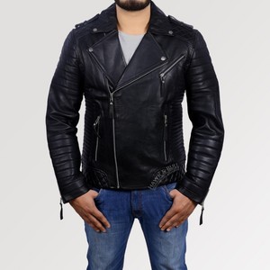 double breasted leather motorcycle jacket