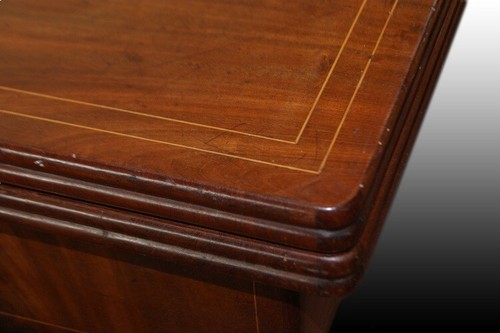 Bellissimo tavolino da gioco francese stile Carlo X in legno di mogano - Foto 2 di 6