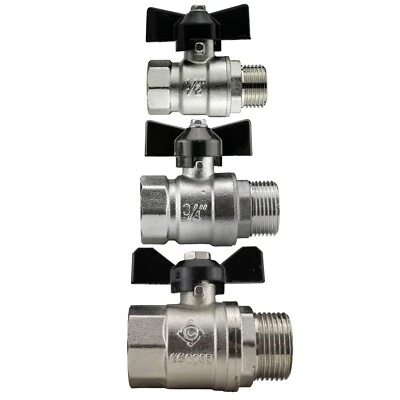 COSTWISE Metal Butterfly Bib Valve Full Flow - 1/2", 3/4", 1" BSP Male/Female Connection