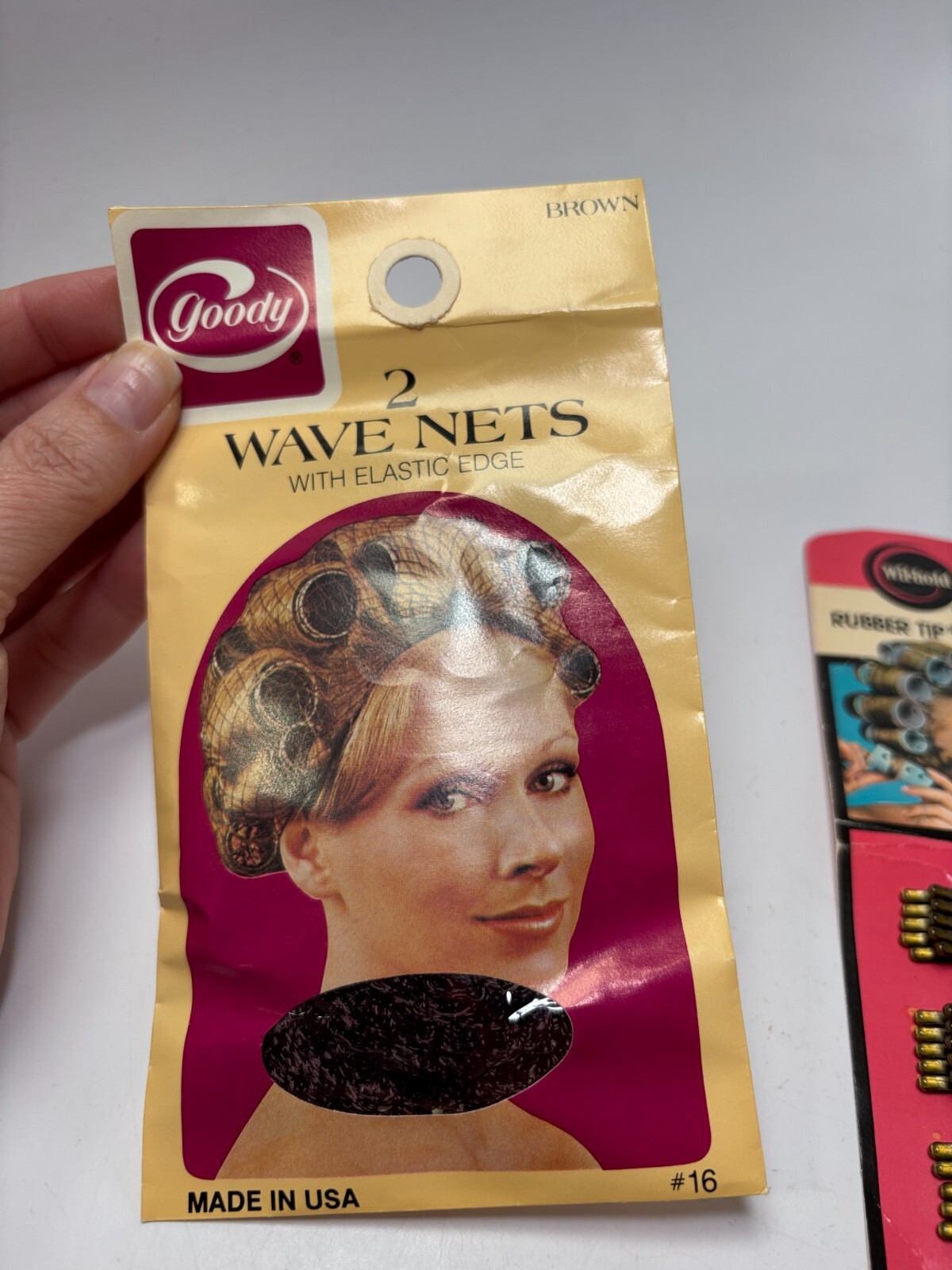 Lot Vintage Hair Style Net Goody Wil Hold Rubber Tip Roller Pins w/ Card MCM Ret