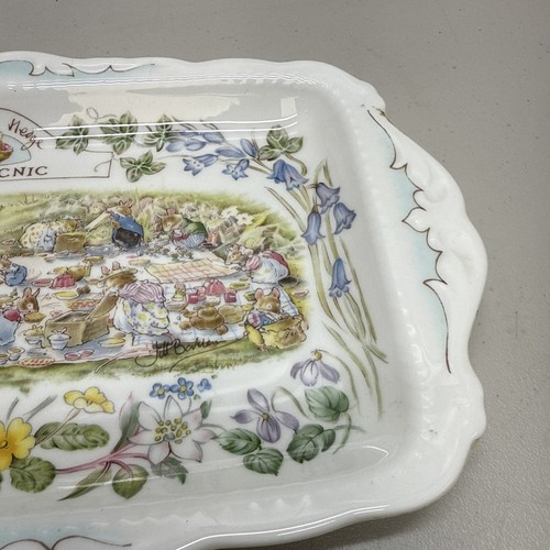 ROYAL DOULTON BRAMBLE HEDGE RARE "THE PICNIC" RECTANGULAR PLATTER SERVING TRAY - Picture 5 of 19