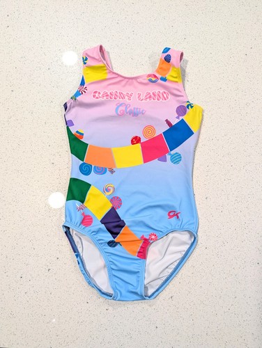 COMPETITION GK ELITE Gymnastics Dance Leotard Medium AM CANDYLAND CLASSIC 🍭🍬