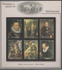 Grenada 2001 Kariert Museum Royal - Asterdam 1&deg; Serie 6 Val. MNH MF122254