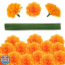 GOMALL 80 Pcs Artificial Marigold Flowers,2" Silk Marigold Flower Heads with 