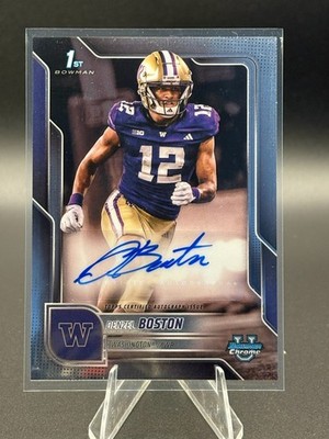 Denzel Boston 2025 Bowman University Chrome 1st Auto #BCA-DB Washington Huskies