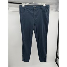 LOFT Outlet Legging Skinny Pull On Stretch Pants Blue Ankle Zip Womens 12