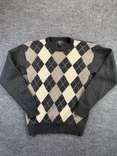 Club Room Estate Sweater Mens Sz S Cashmere V Neck Argyle Cozycore SOFT Luxury
