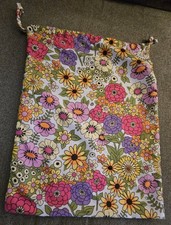 Vintage '70s Daisys Flower Power Gunny Sack Cloth Tote Bag Hippie Boho Chic RARE