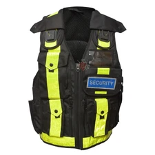 Hi Viz Tactical Black Vest Windproof Security,DogEnforcement,Instructors