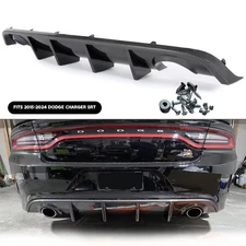 Fit 2015-2023 Dodge Charger SRT Carbon Fiber Look Rear Diffuser Bumper Lip