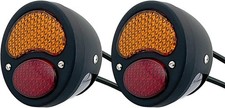 2x Vintage Led Tail Light Stop Turn Signal License Plate Lamp Amber Red Universa