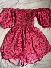 Pink floral romper, women’s romper, pink Pretty Little Thing romper,casual dress