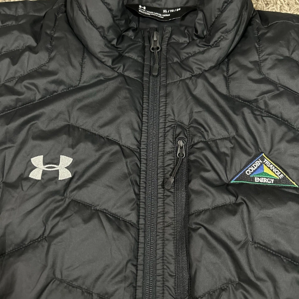 Chaqueta acolchada Under Armour negra grande para hombre Reactor Storm acolchada bordada Foto 3 de 4