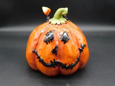 2018 Blue Sky Clayworks Stitched Pumpkin Jack-O-Lantern Heather Goldminc w/ Tag