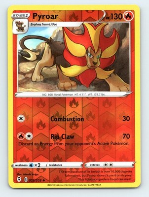 Pokemon SWSH07: Evolving Skies Pyroar 023/203 NM Rev Holo