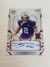 2024 LEAF TRINITY JA'LYNN POLK 8/15 CLEAR RED FOIL ROOKIE AUTO PATRIOTS SSP CS1