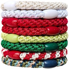 8Pcs Hair Ties for Thick Hair, Hair Tie Bracelet Ponytail Christmas Style