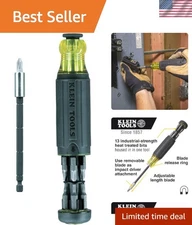 Impact Rated 14-in-1 Multi-Bit Screwdriver Set - Adjustable Length & Magnetic