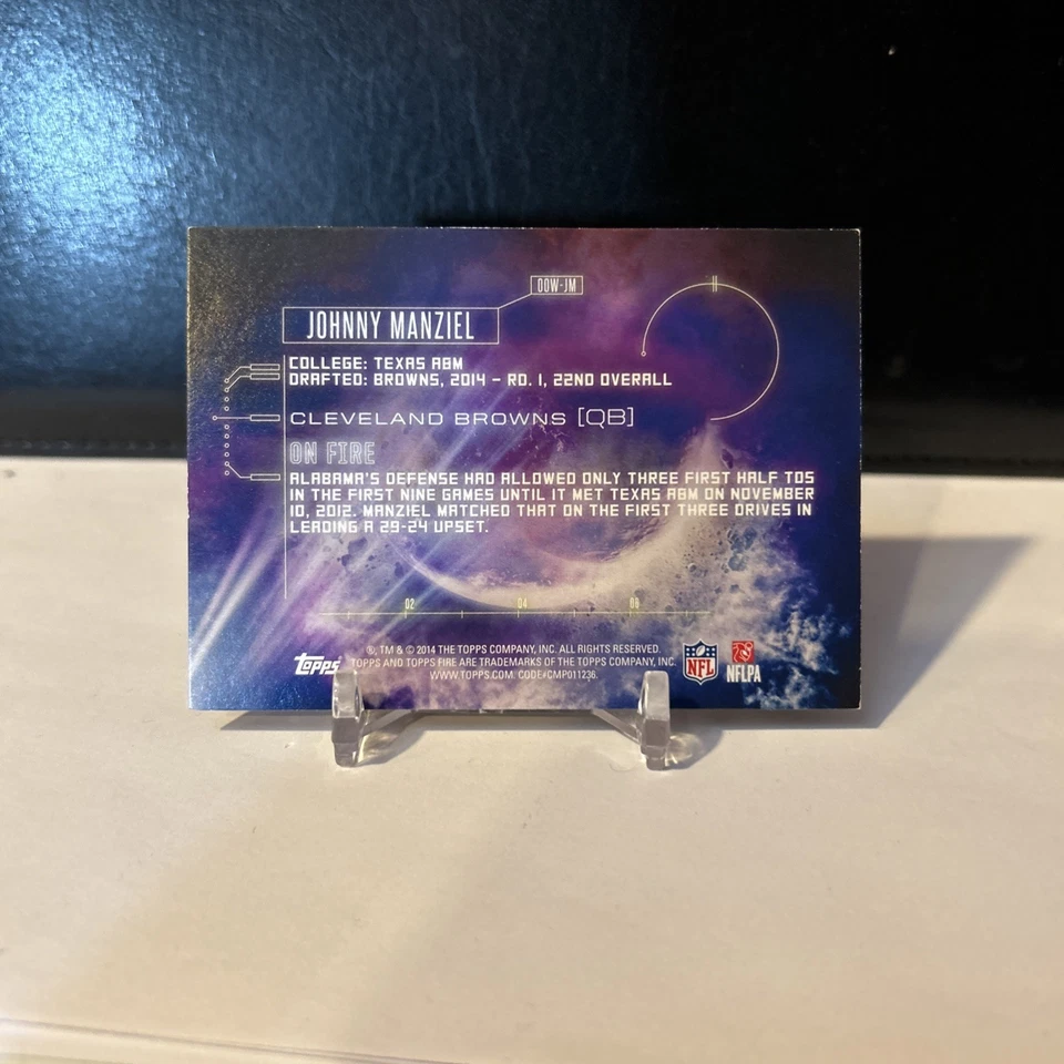 Johnny Manziel 2014 Topps Fire - Out of the World Rookie SSP Rare! - Image 2 of 4