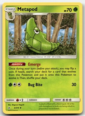 Metapod Unbroken Bonds 3/214