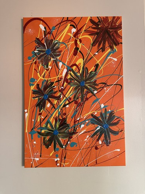 #ad Crowd Studies – Pressure Blooms: Heat Wave Original Acrylic Painting 24×36 $495.00